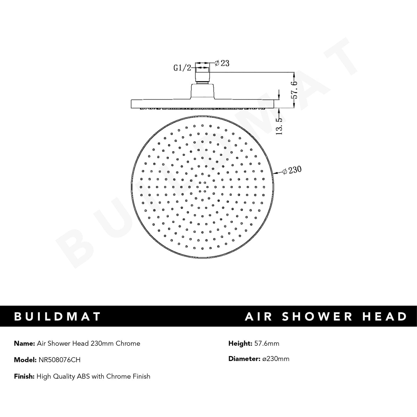 Air Shower Head Chrome