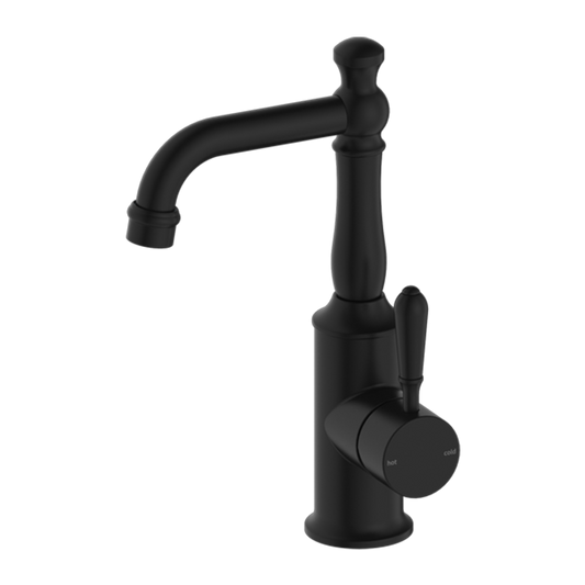 York Basin Mixer with Metal Lever Matte Black