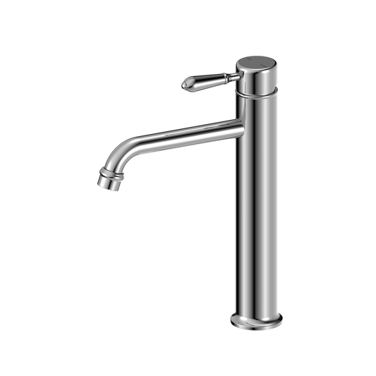 York Straight Tall Basin Mixer With Metal Lever Chrome