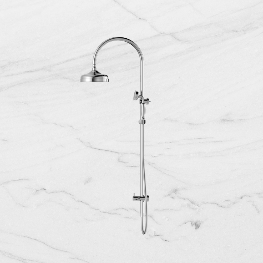 York Twin Shower with Metal Hand Shower Chrome