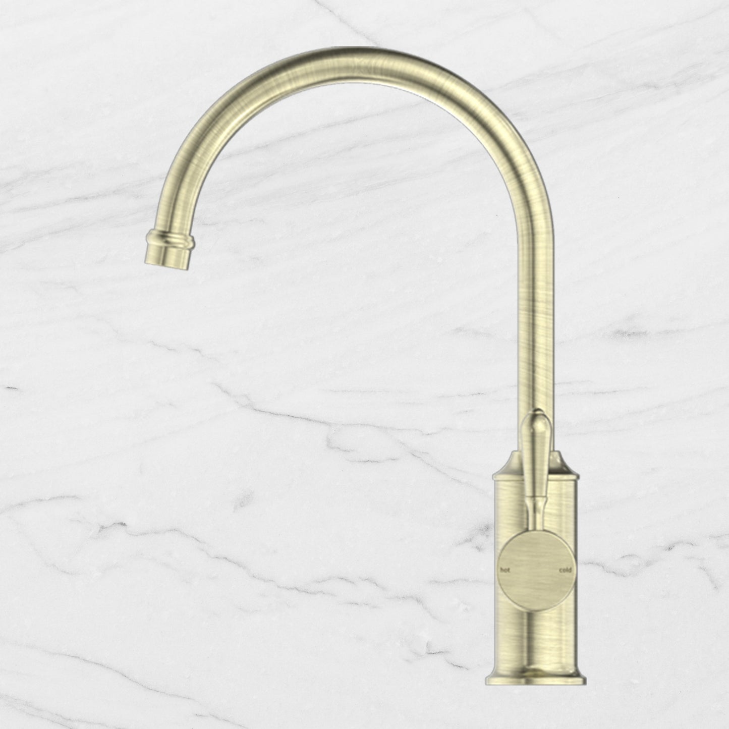 York Kitchen Mixer Gooseneck Spout with Metal Lever Aged Brass