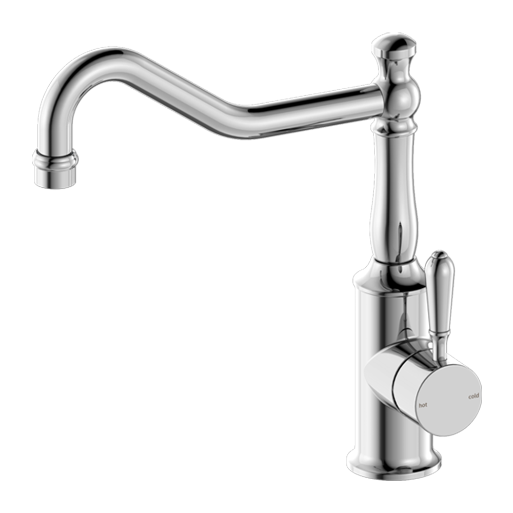 York Kitchen Mixer Hook Spout with Metal Lever Chrome