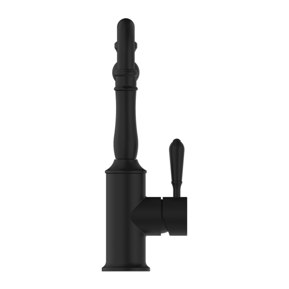 York Kitchen Mixer Hook Spout with Metal Lever Matte Black