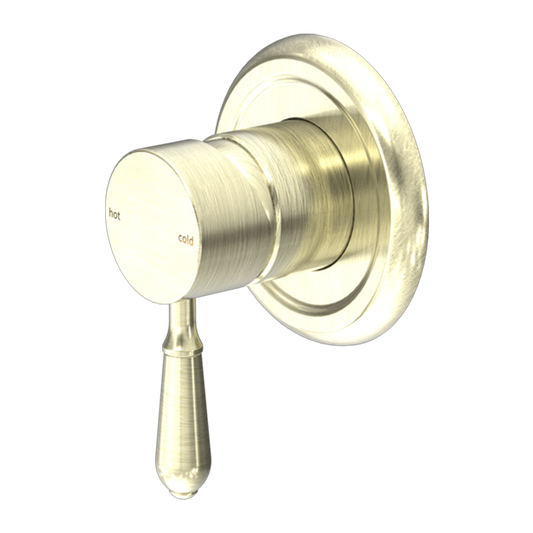 York Shower Mixer with Metal Lever Aged Brass