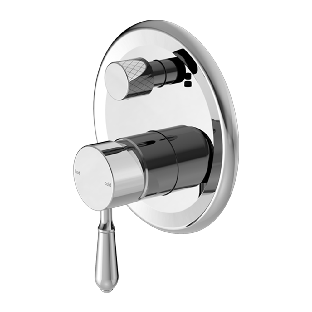 York Shower Mixer with Divertor with Metal Lever Chrome