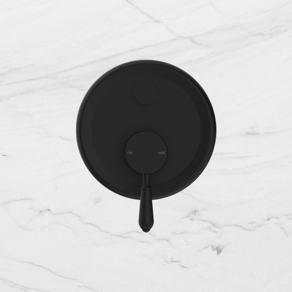 York Shower Mixer with Divertor with Metal Lever Matte Black