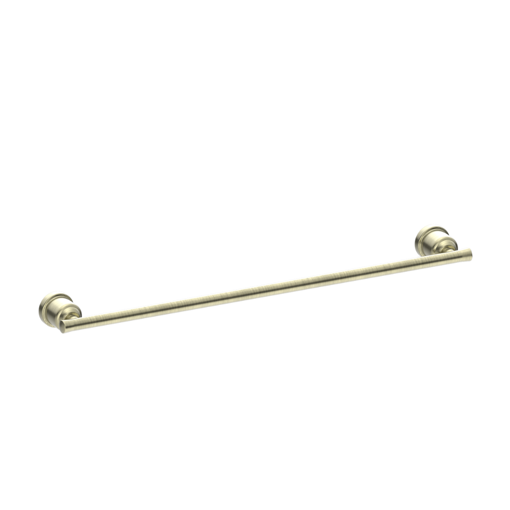 York Single Towel Rail 600mm Aged Brass