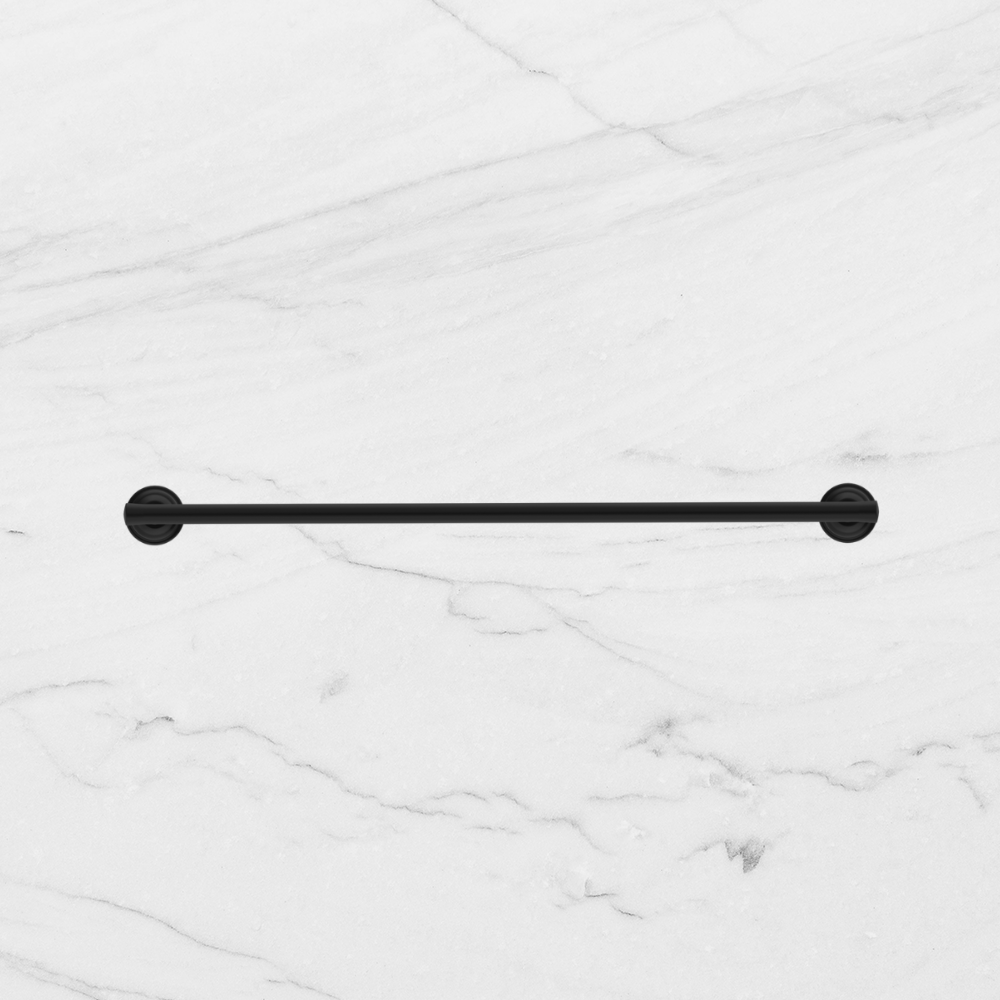 York Single Towel Rail 600mm Matte Black