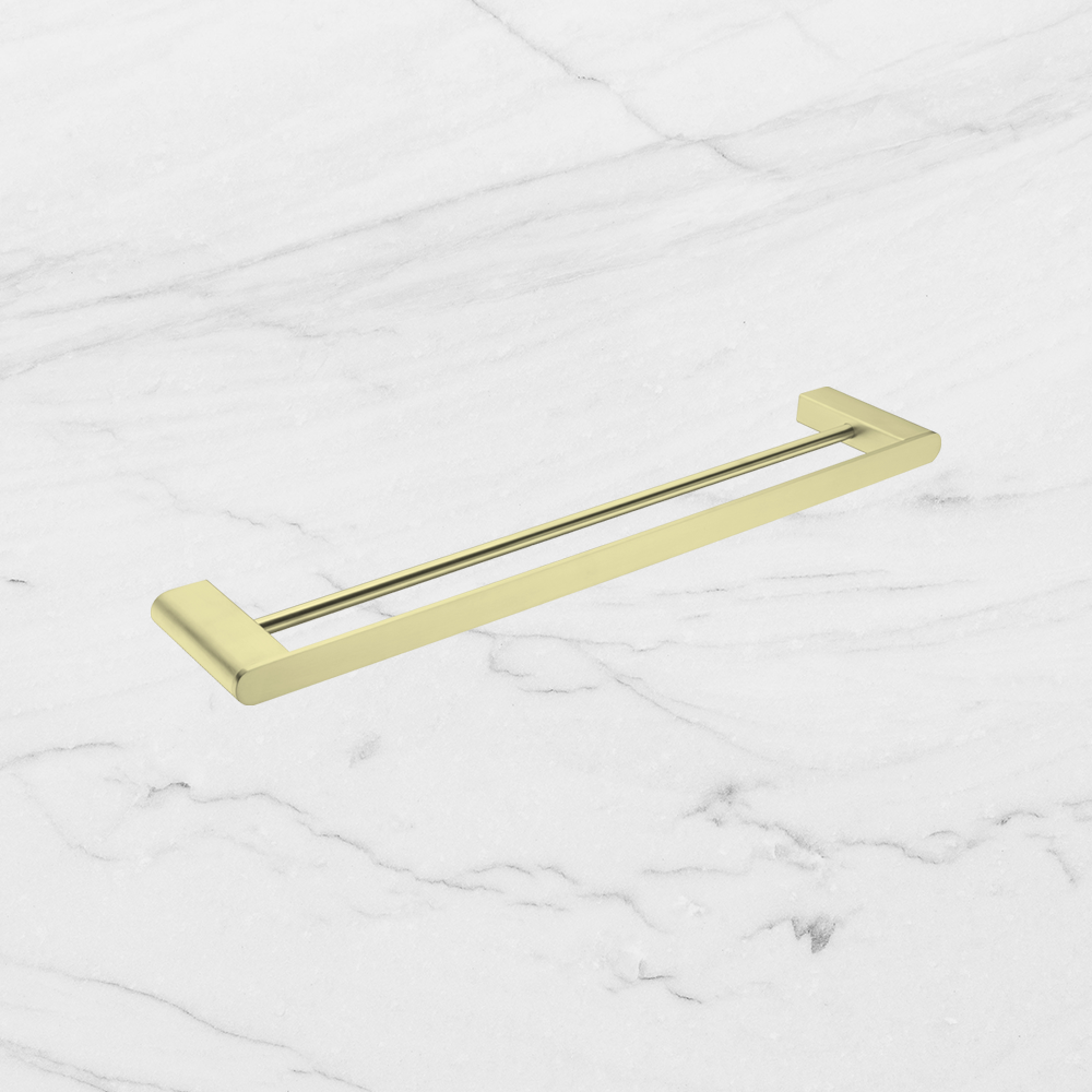 Bianca Double Towel Rail 600mm Brushed Gold