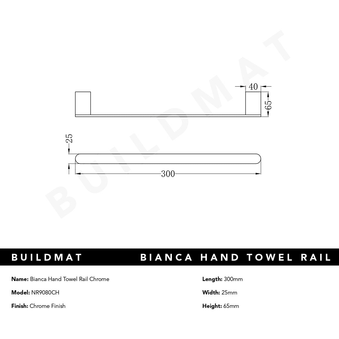 Bianca Hand Towel Rail Chrome