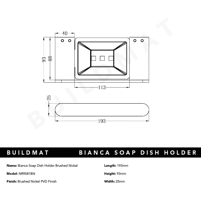 Bianca Soap Dish Holder Brushed Nickel