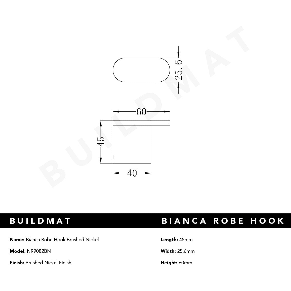 Bianca Robe Hook Brushed Nickel