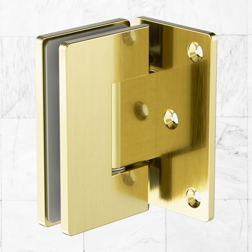 90 Degree Glass to Wall Shower Hinge 10MM Glass Brushed Gold