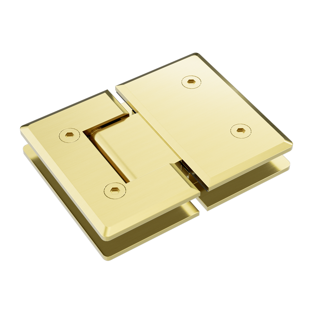 180 Degree Glass to Glass Shower Hinge 10mm Glass Brushed Gold