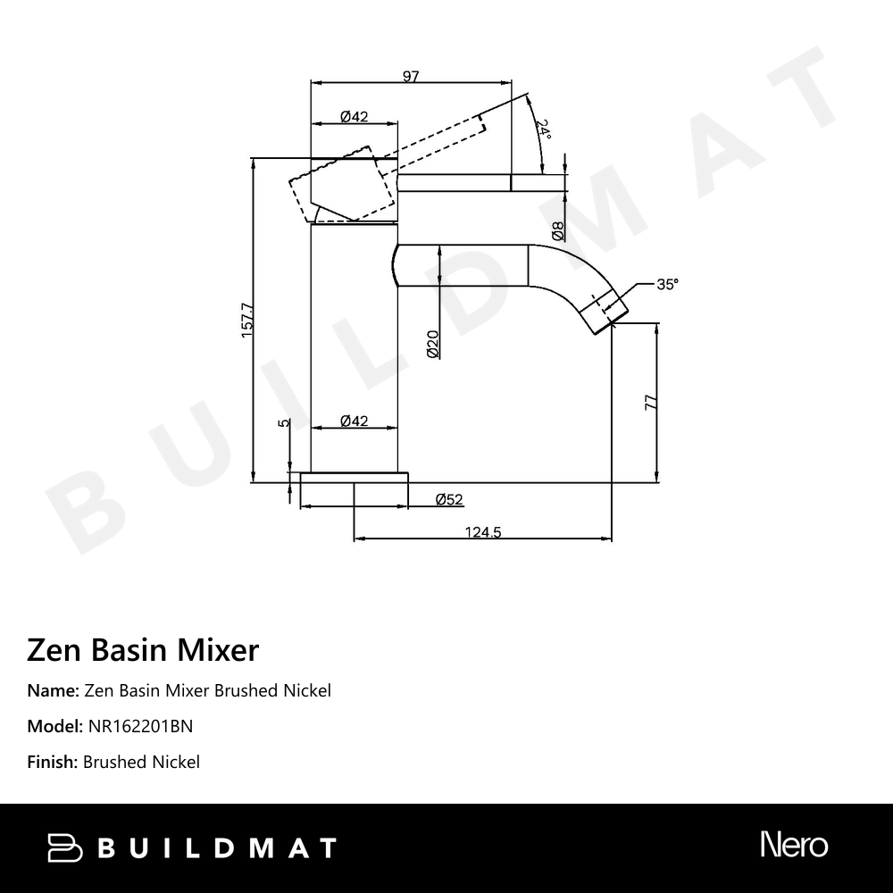 Zen Basin Mixer Brushed Nickel