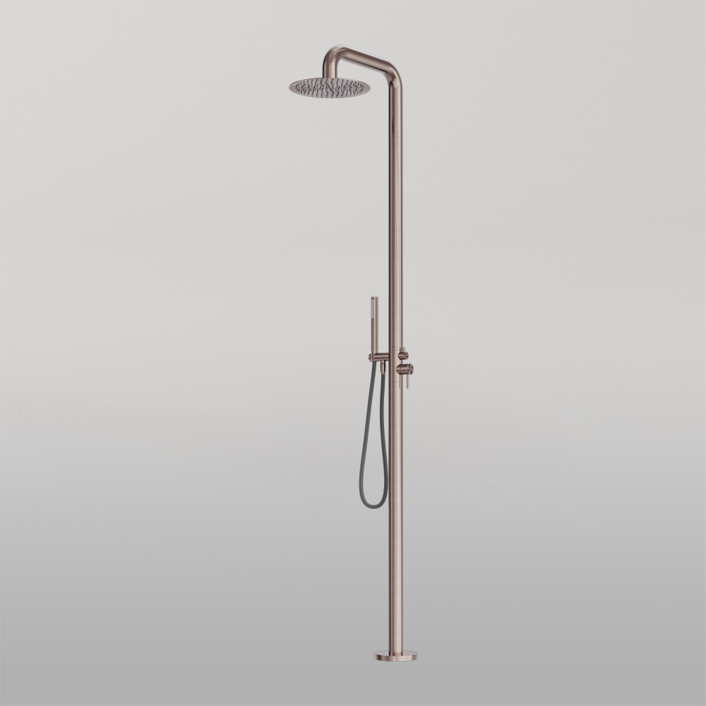 Zen Outdoor Freestanding Shower Column Brushed Bronze