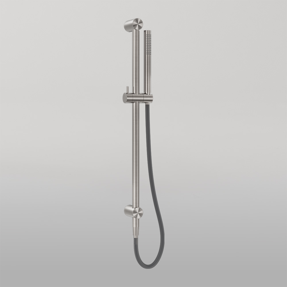 Zen Shower Rail With Outdoor Shower Hose Brushed Nickel