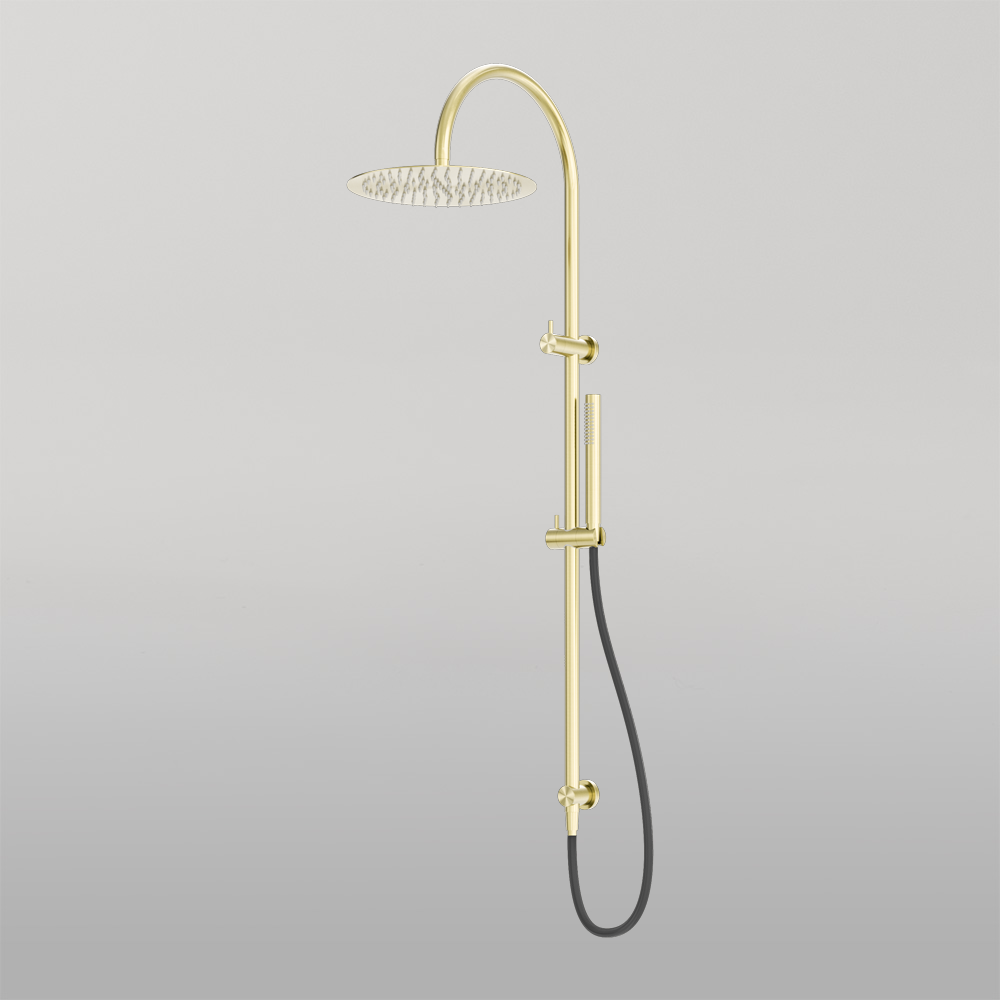 Zen Twin Shower With Outdoor Shower Hose Brushed Gold