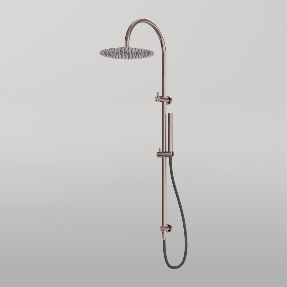 Zen Twin Shower With Outdoor Shower Hose Brushed Bronze