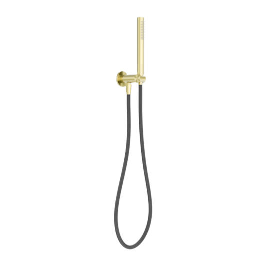 Zen Shower On Bracket With Outdoor Shower Hose Brushed Gold