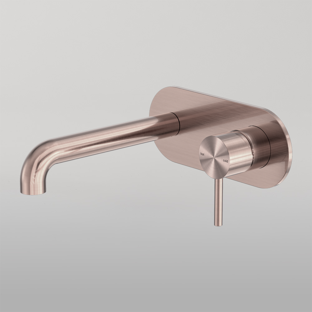 Zen Wall Basin/Bath Mixer 185mm Spout Brushed Bronze