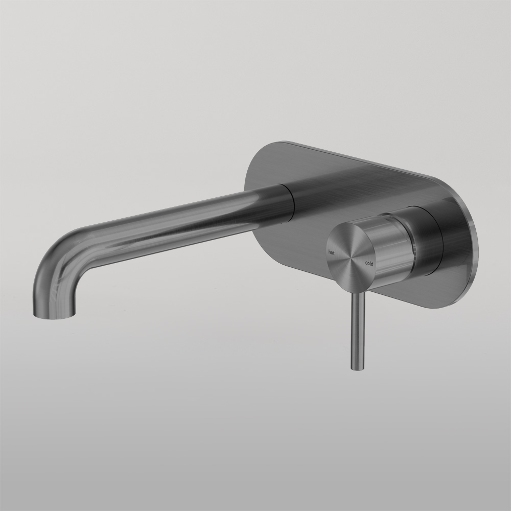 Zen Wall Basin/Bath Mixer 230mm Spout Graphite