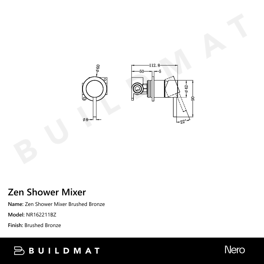 Zen Shower Mixer Brushed Bronze