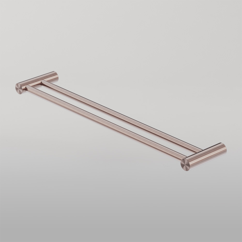 Zen Double Towel Rail 800mm Brushed Bronze