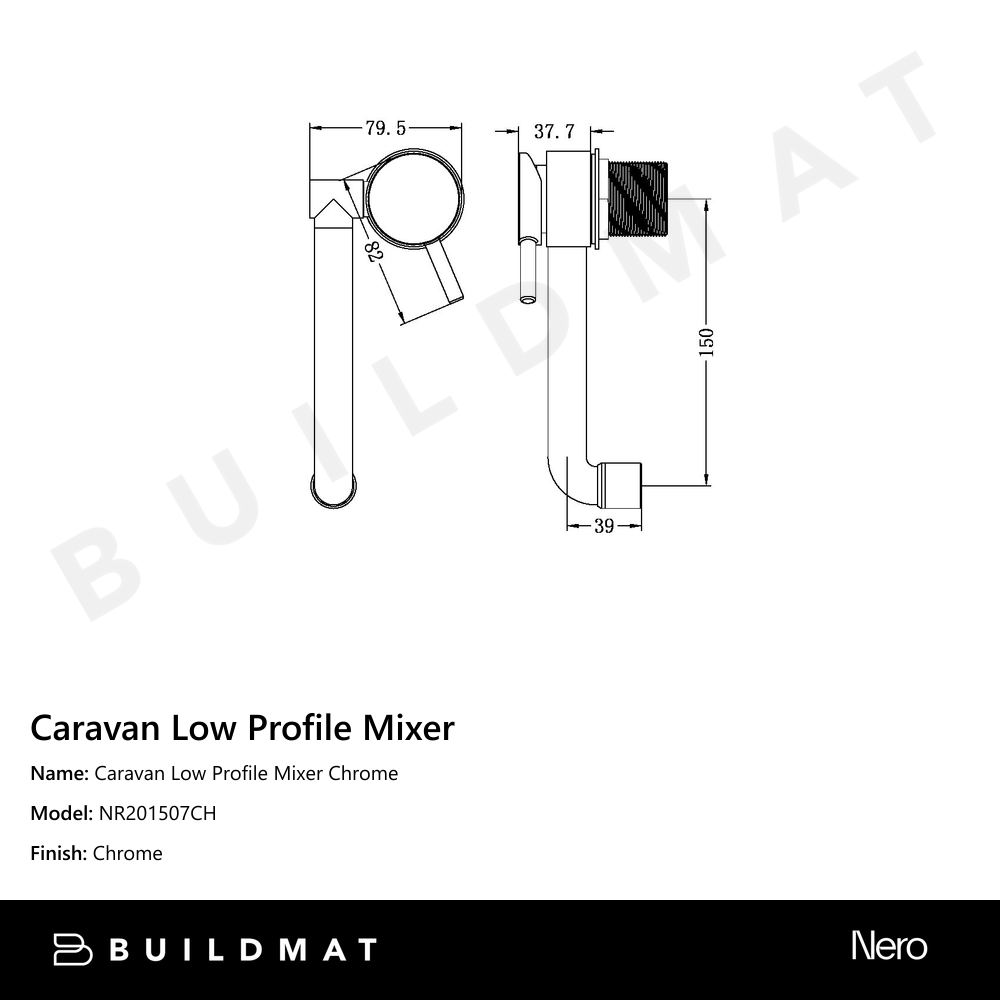 Caravan Low Profile Mixer Chrome