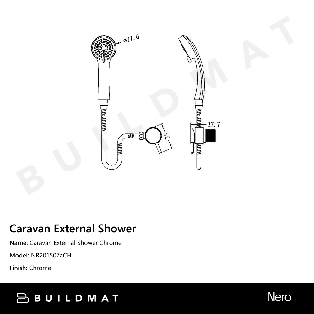 Caravan External Shower Chrome