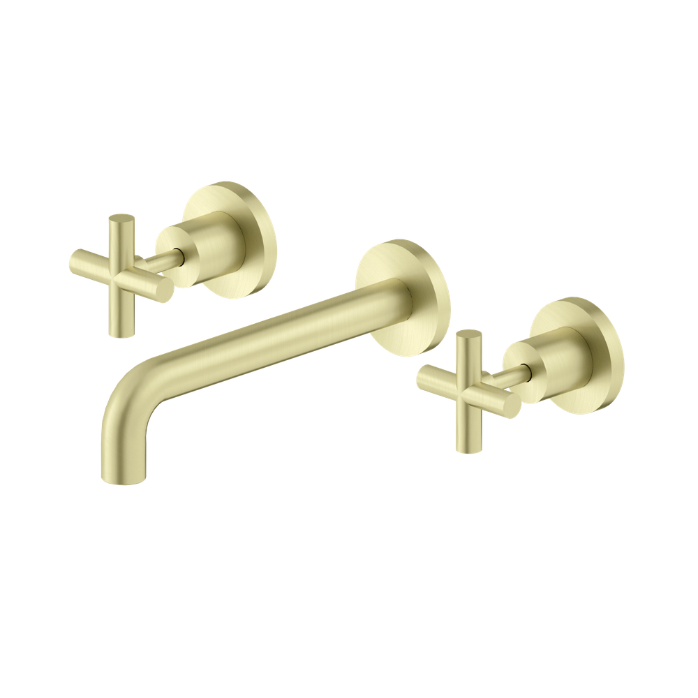 X Plus Wall Basin Set 215mm Brushed Gold