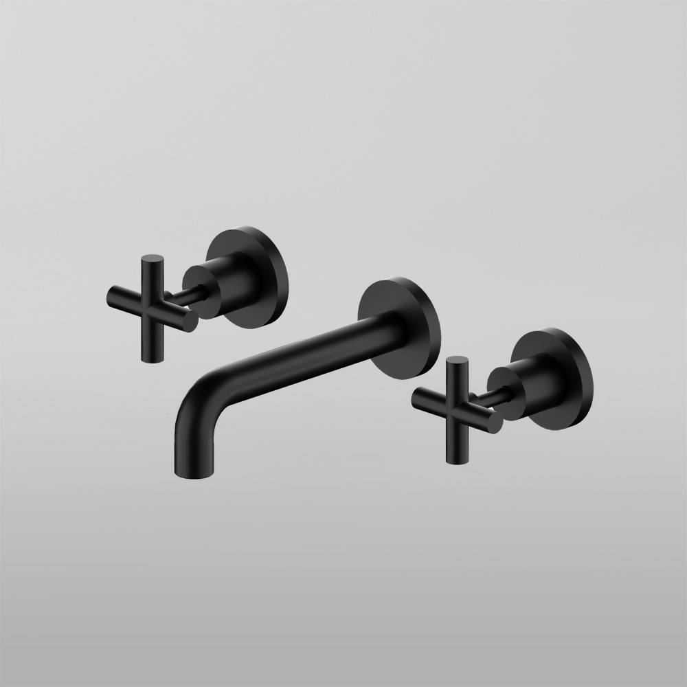 X Plus Wall Basin Set 215mm Matte Black