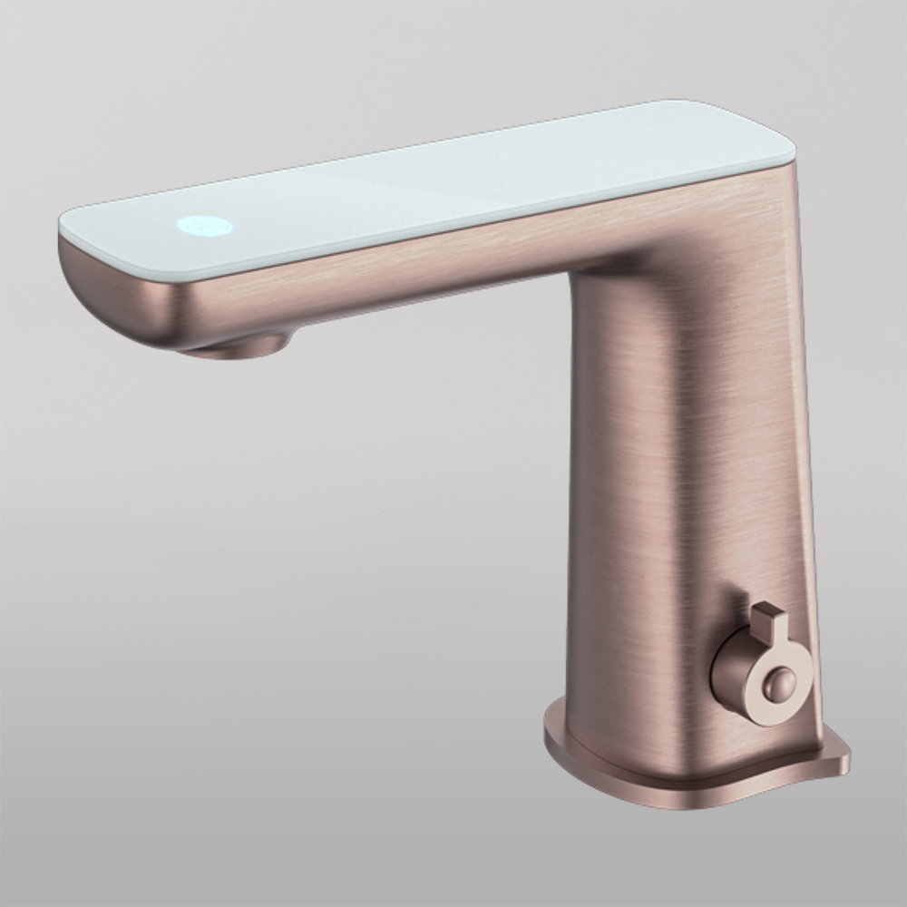 Claudia Sensor Mixer With White Top Display Brushed Bronze