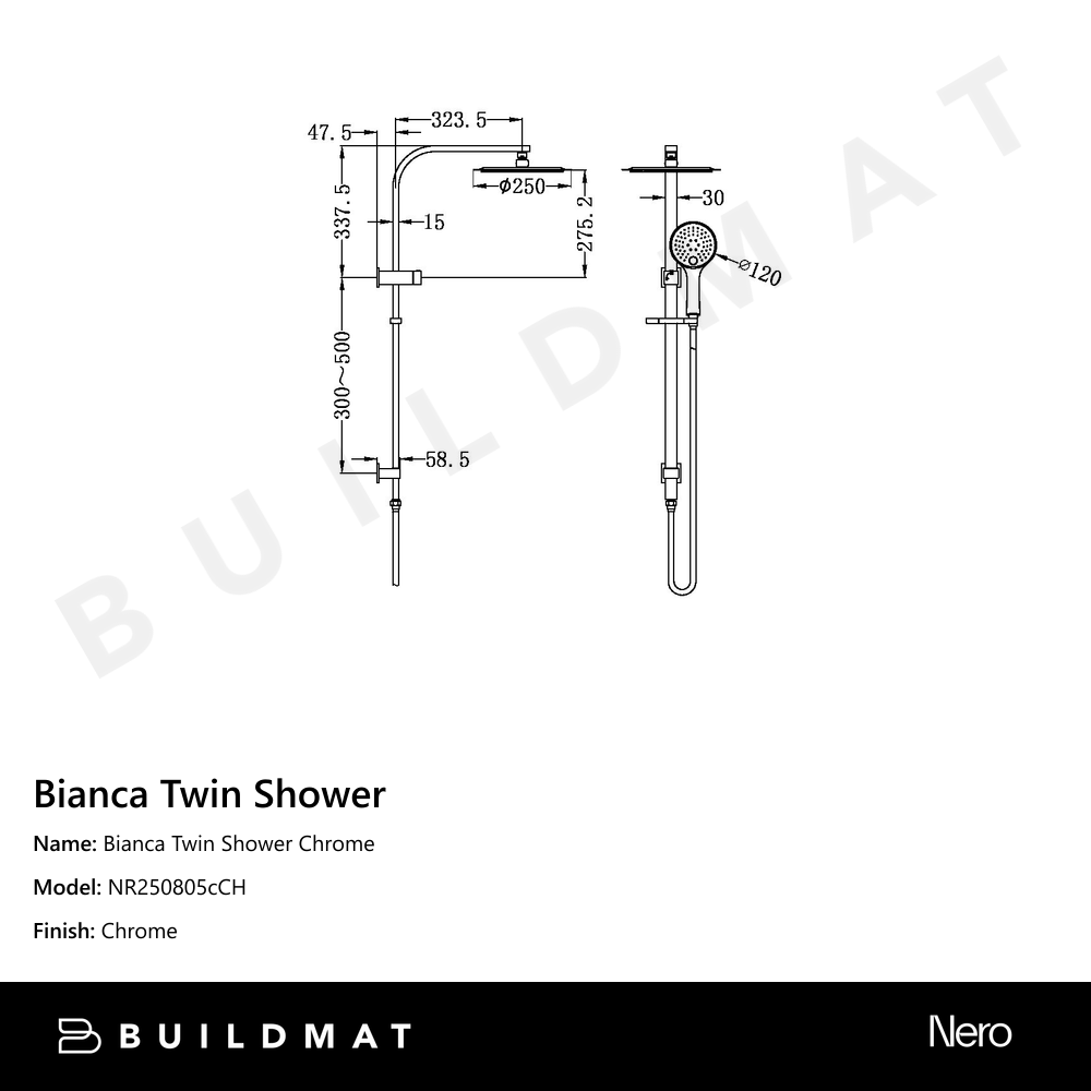 Bianca Twin Shower Chrome