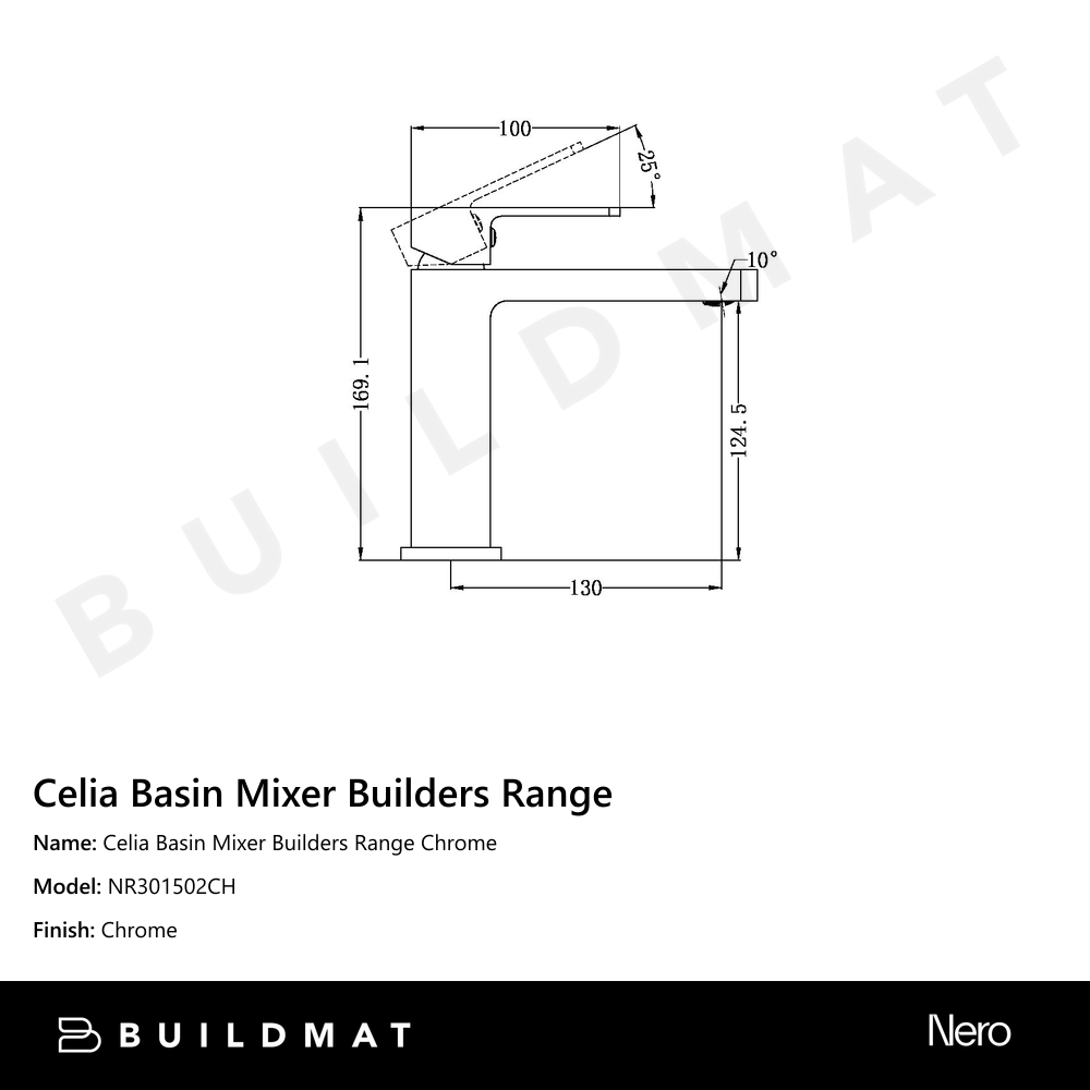 Celia Straight Basin Mixer Chrome