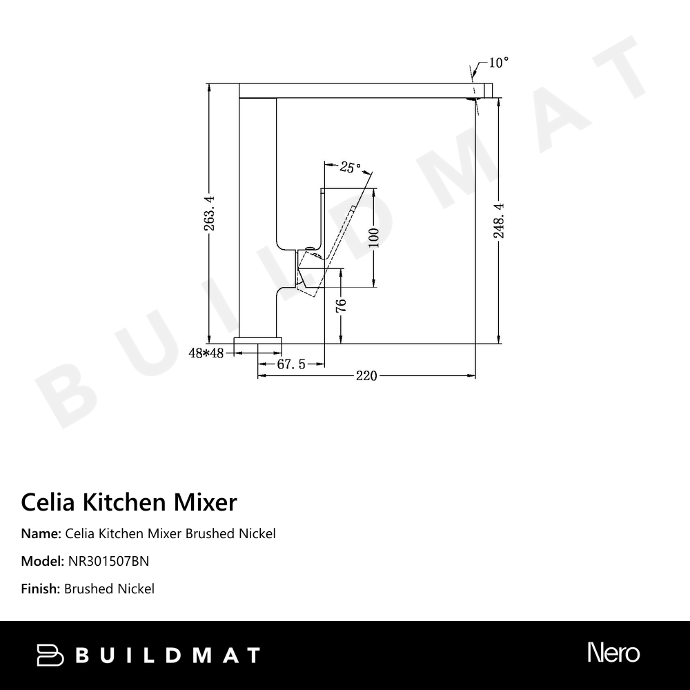 Celia Kitchen Mixer Brushed Nickel