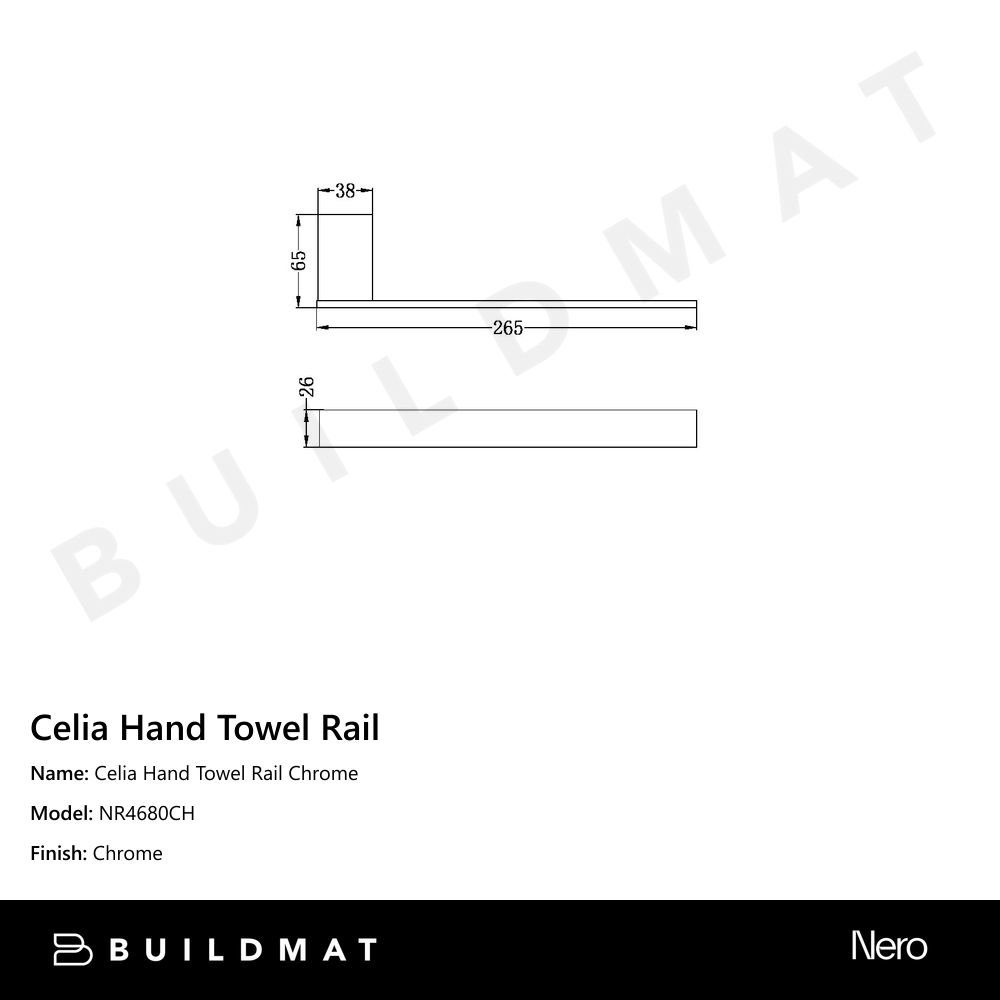 Celia Hand Towel Rail Chrome