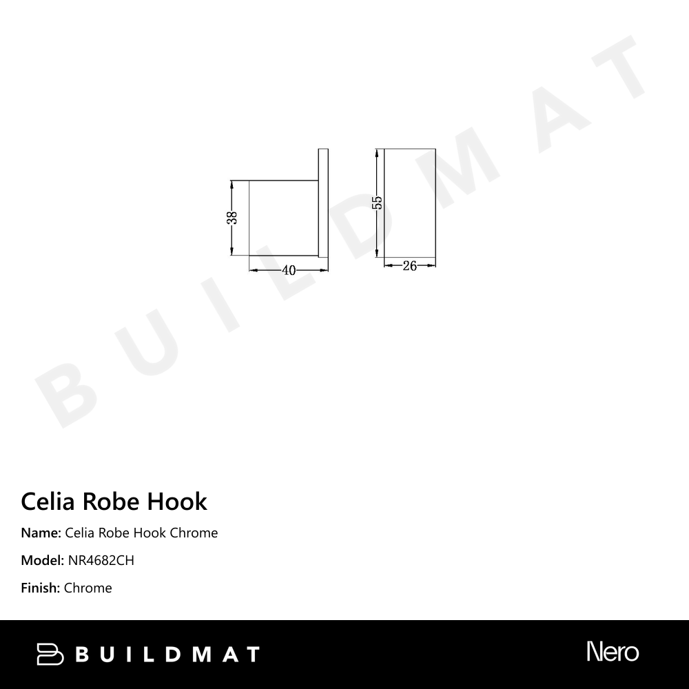 Celia Robe Hook Chrome