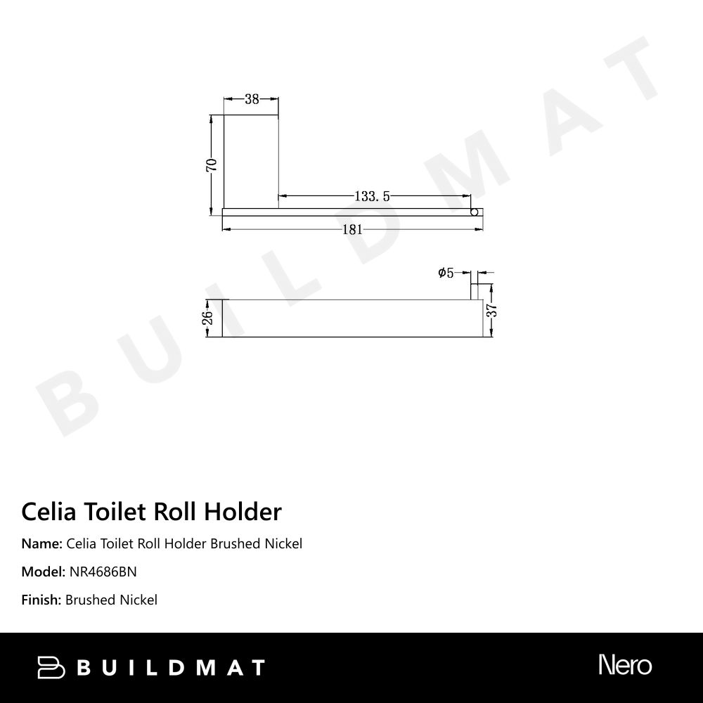 Celia Toilet Roll Holder Brushed Nickel