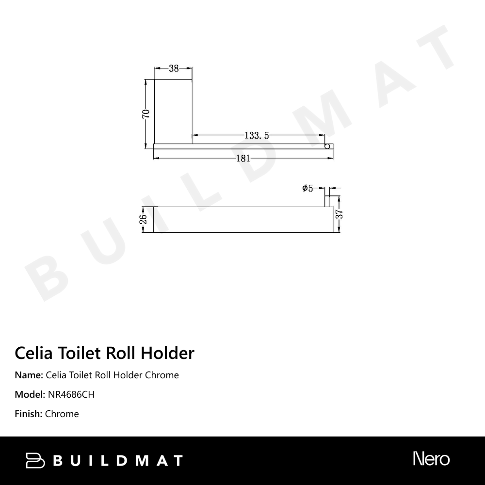 Celia Toilet Roll Holder Chrome