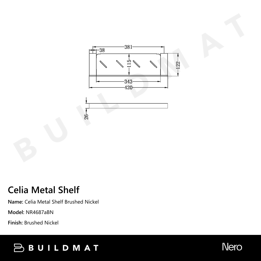 Celia Metal Shelf Brushed Nickel