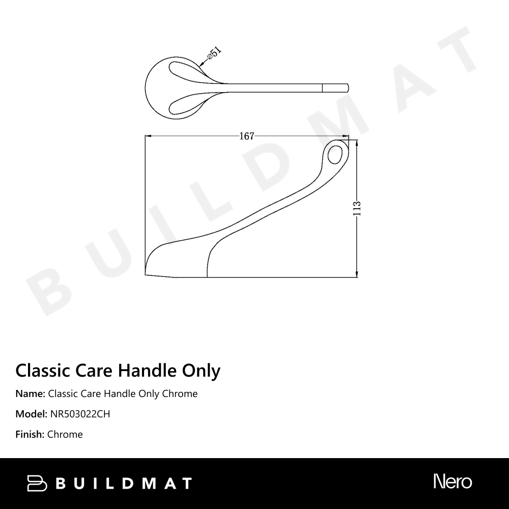 Classic Care Handle Only Chrome