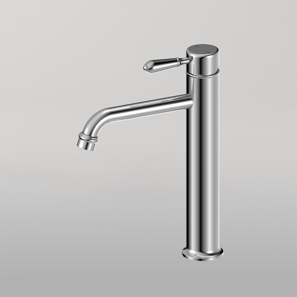 York Straight Tall Basin Mixer With Metal Lever Chrome