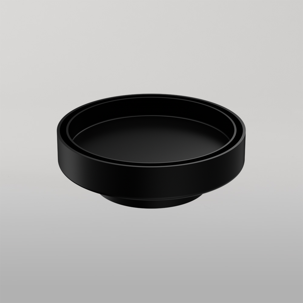 130mm Round Tile Insert Floor Waste 80mm Outlet Matte Black