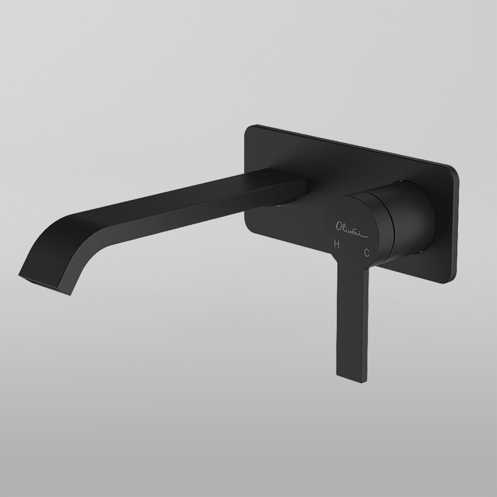 Barcelona Wall Mixer Set Matte Black