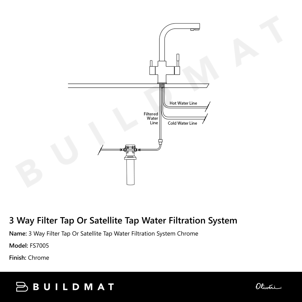 3 Way Filter Tap Or Satellite Tap Water Filtration System Chrome