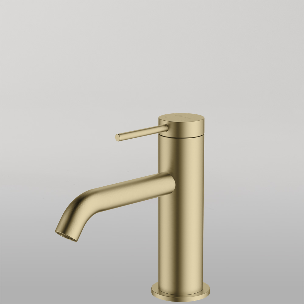 Venice Curved Basin Mixer Classic Gold