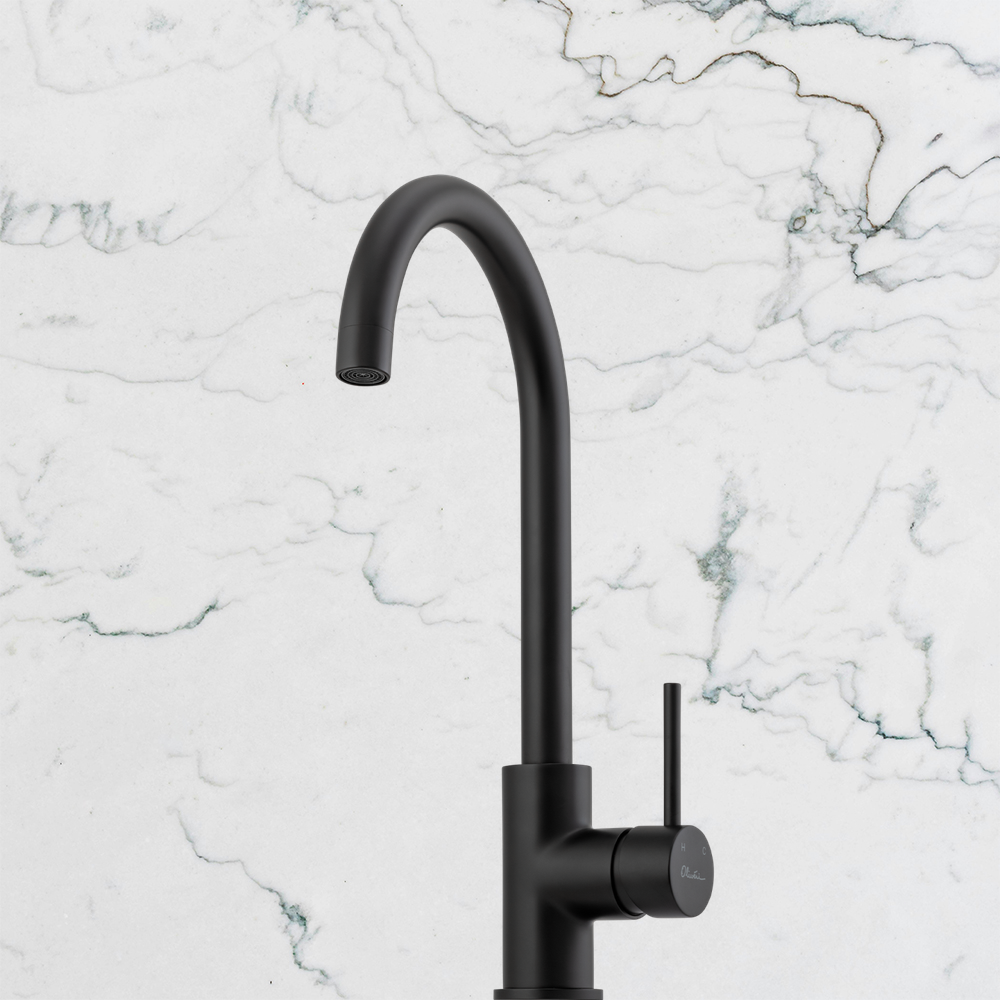 Venice Goose Neck Mixer Matte Black