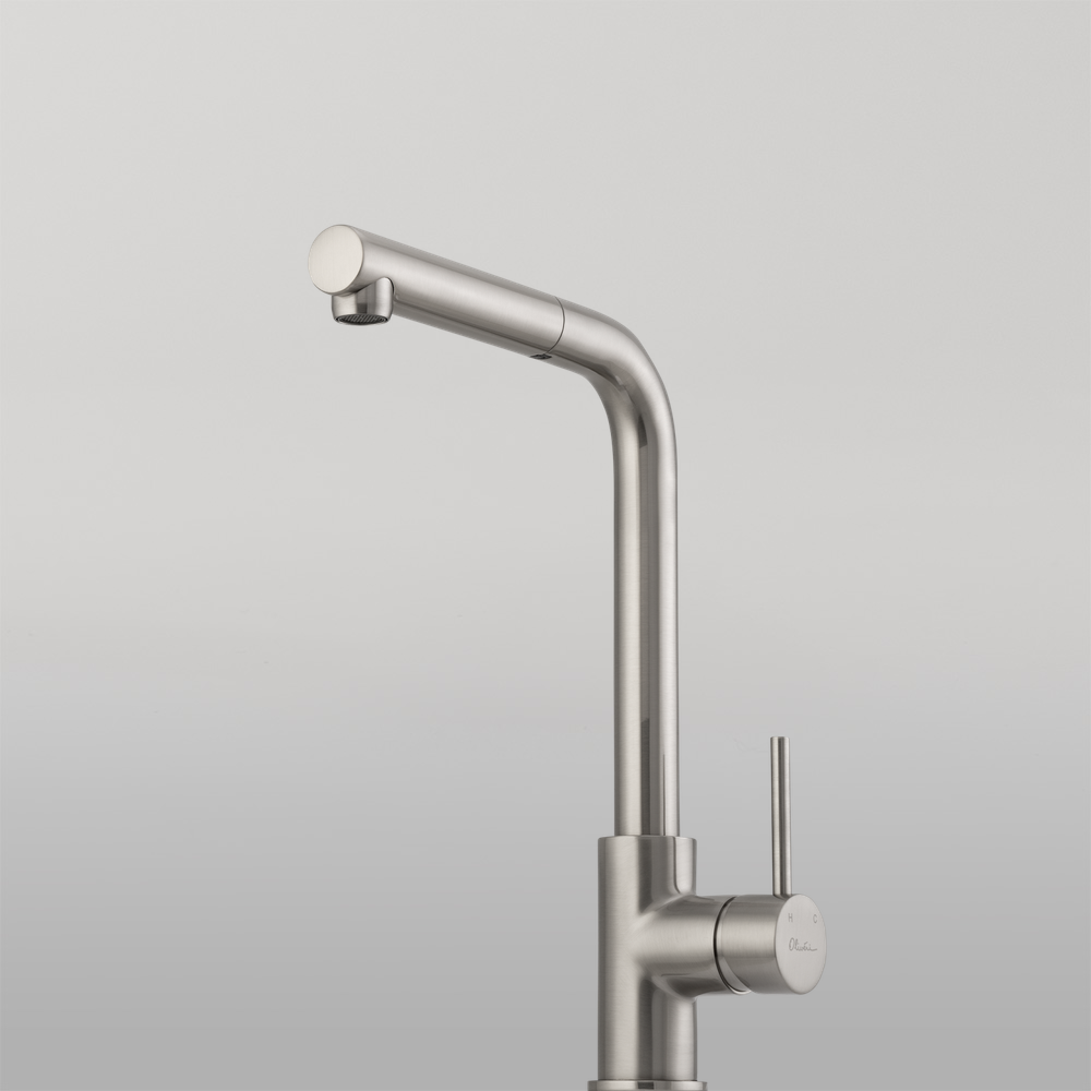 Venice Pull Out Right Angle Mixer Brushed Nickel