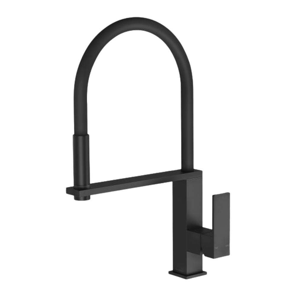 Vezz Flexible Hose Sink Mixer Square 210mm Matte Black